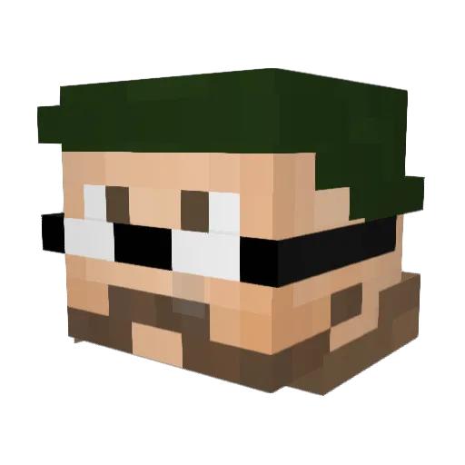 Muischl Minecraft avatar head, 3D render