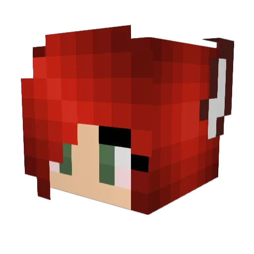 Muishin Minecraft avatar head, 3D render