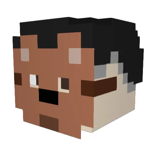 MujaeGeul Minecraft avatar head, 3D render