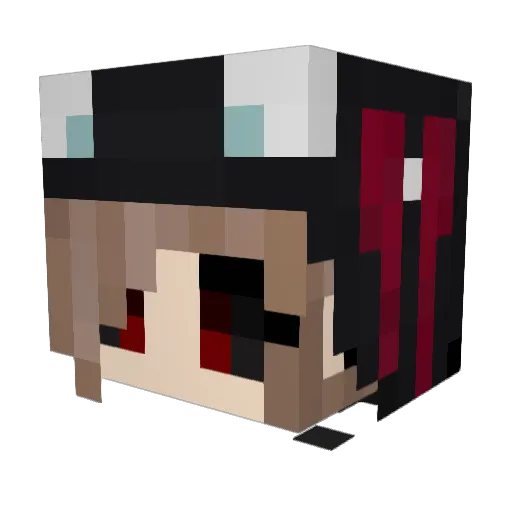 MujerJoven Minecraft avatar head, 3D render