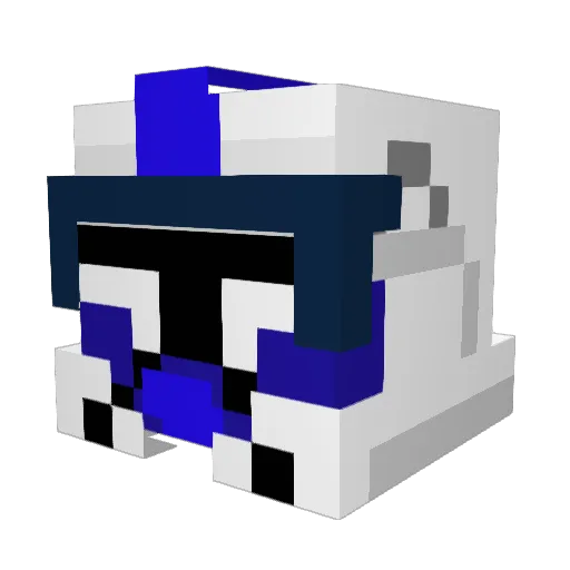Mujestic Minecraft avatar head, 3D render