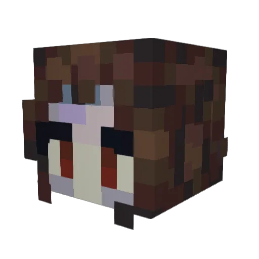 Mujigenka Minecraft avatar head, 3D render