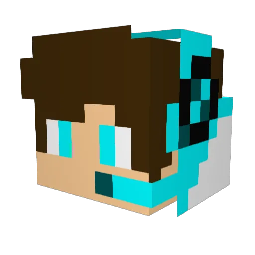 Mujoty Minecraft avatar head, 3D render