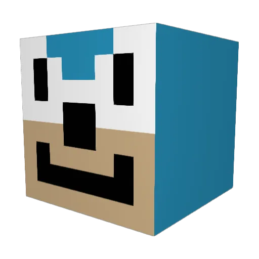 Mukkuns Minecraft avatar head, 3D render