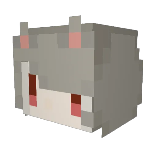 MukunoKedama Minecraft avatar head, 3D render