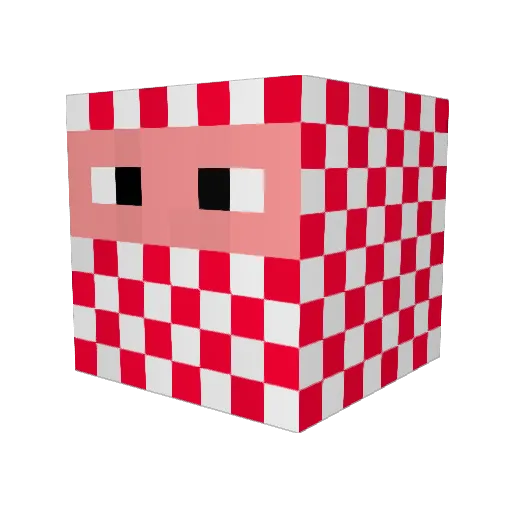 Mukunse Minecraft avatar head, 3D render