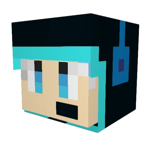 MukusuKagai Minecraft avatar head, 3D render