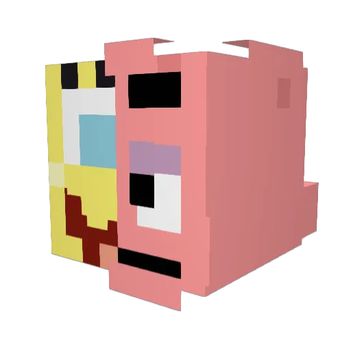Mul_1a Minecraft avatar head, 3D render