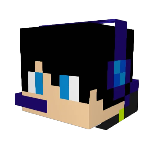Mulan2 Minecraft avatar head, 3D render