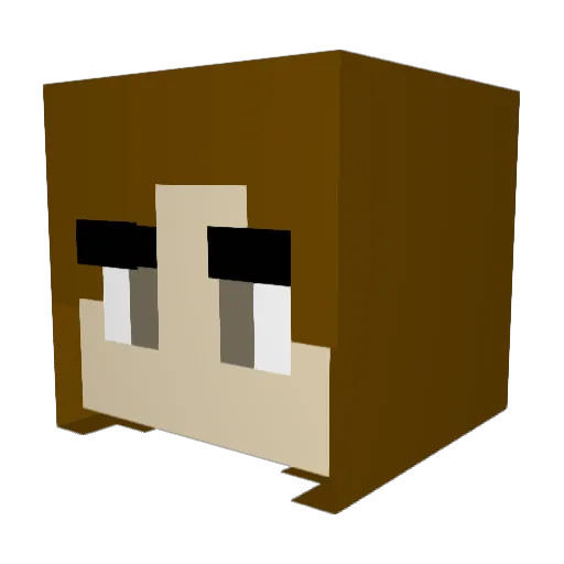 Mulchardo Minecraft avatar head, 3D render