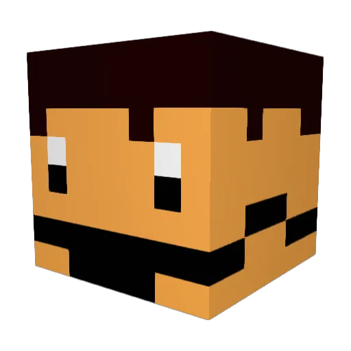 MulerMis Minecraft avatar head, 3D render