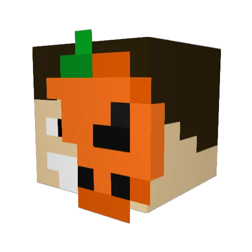 Mulerski Minecraft avatar head, 3D render