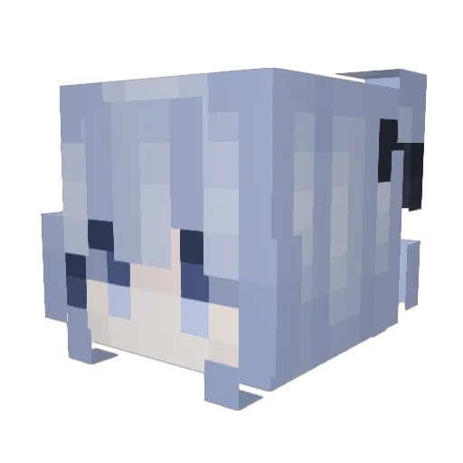 Mulidle Minecraft avatar head, 3D render
