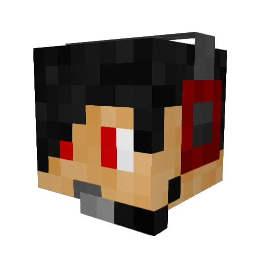 Mullet345 Minecraft avatar head, 3D render