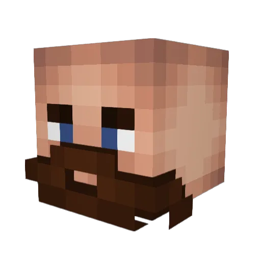 MulletMan Minecraft avatar head, 3D render