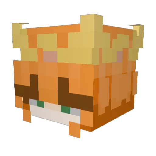 Mulletman28 Minecraft avatar head, 3D render