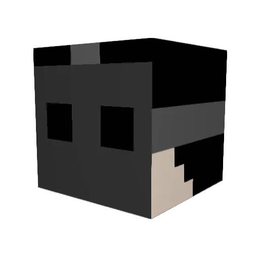 Mulltik Minecraft avatar head, 3D render