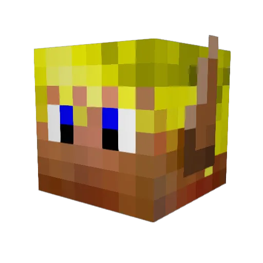 Mulpragus Minecraft avatar head, 3D render