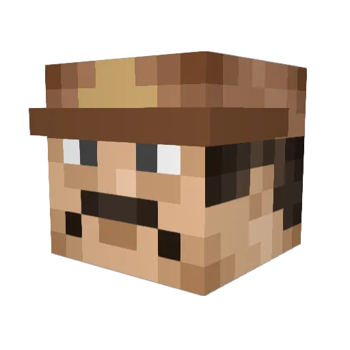 MultiMiix Minecraft avatar head, 3D render