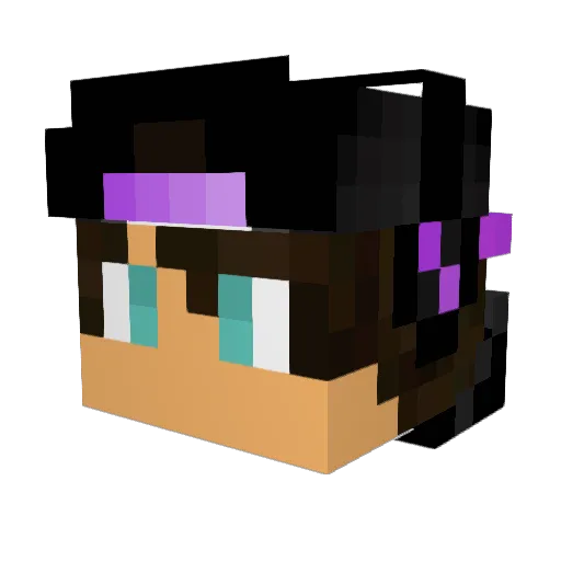 Multitasking Minecraft avatar head, 3D render