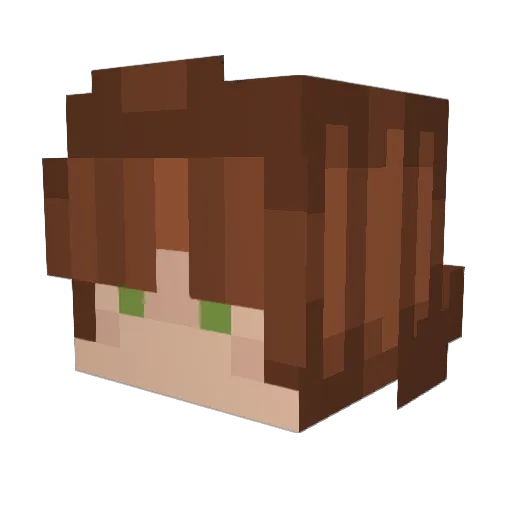 MumSpaghtti Minecraft avatar head, 3D render