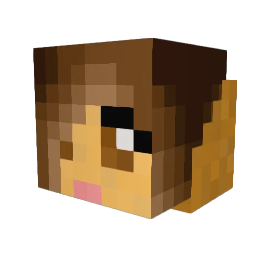MumV Minecraft avatar head, 3D render