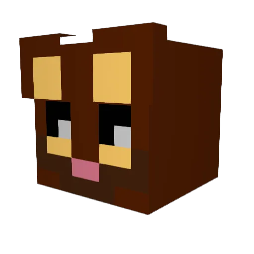Mumbli Minecraft avatar head, 3D render