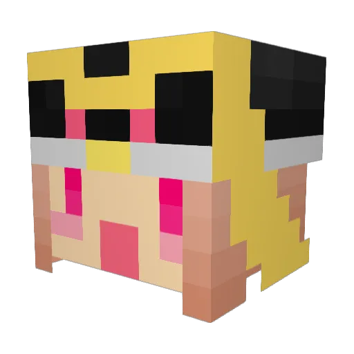 Mumemory Minecraft avatar head, 3D render
