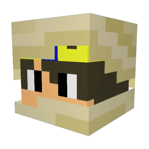 Mumie80 Minecraft avatar head, 3D render