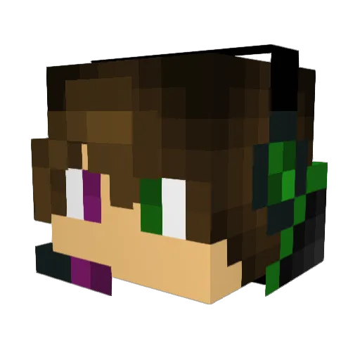 Mumis Minecraft avatar head, 3D render