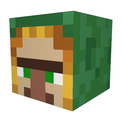 Mumondo Minecraft avatar head, 3D render