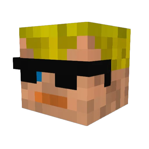 Mumpf1s Minecraft avatar head, 3D render