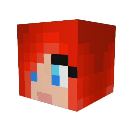 Mumubelle Minecraft avatar head, 3D render