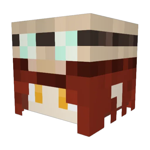 Mumufei Minecraft avatar head, 3D render