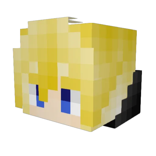 Mumusan_Bin Minecraft avatar head, 3D render