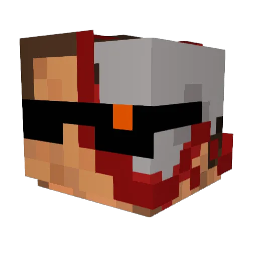 Munchalat Minecraft avatar head, 3D render