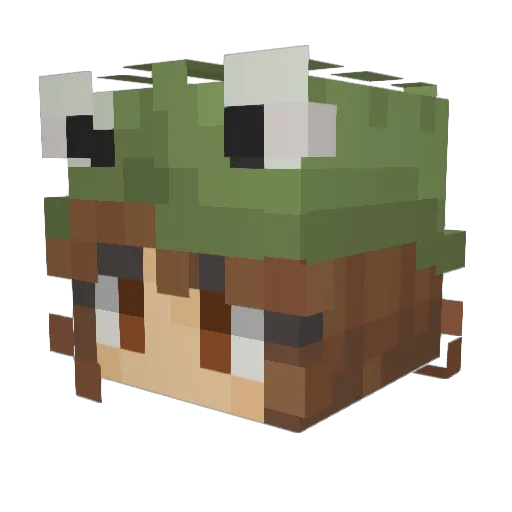 Munchomnom Minecraft avatar head, 3D render