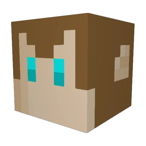 MunchyMia Minecraft avatar head, 3D render