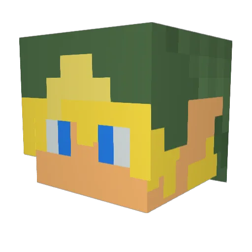 Munde Minecraft avatar head, 3D render