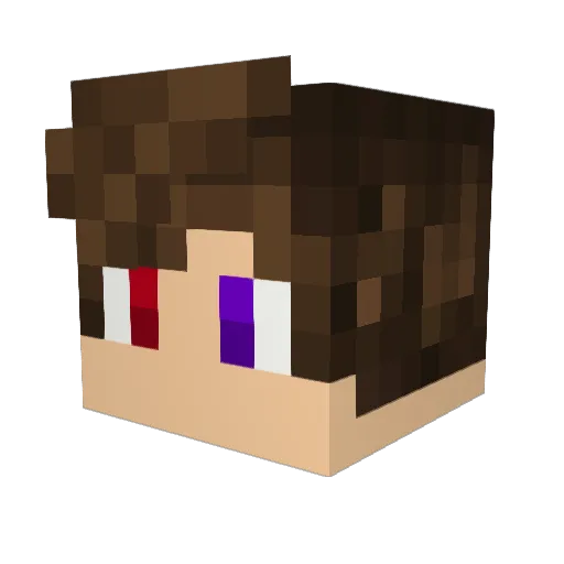 Muneslash Minecraft avatar head, 3D render