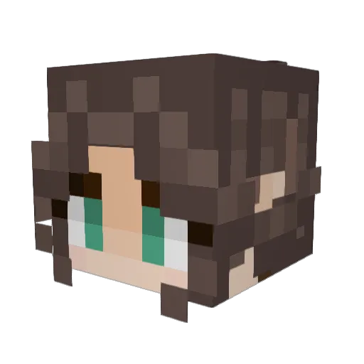 Munga Minecraft avatar head, 3D render