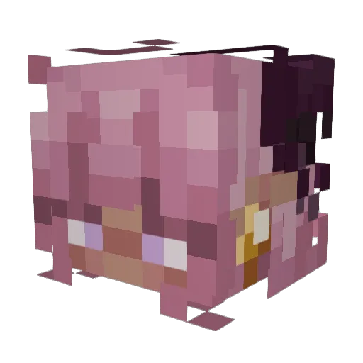 MuniMoogle Minecraft avatar head, 3D render