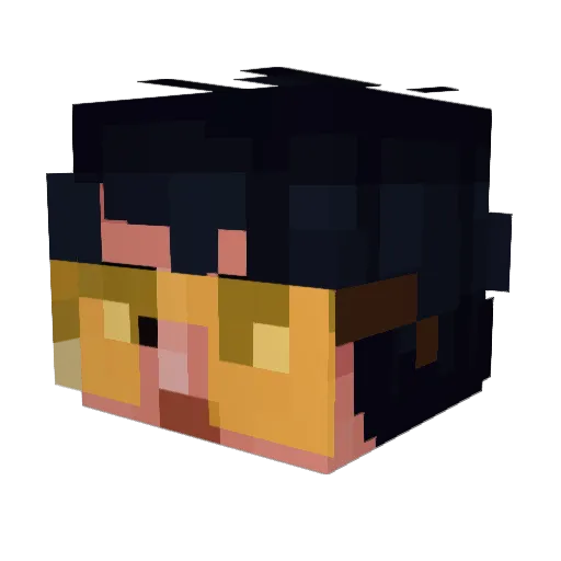 Munih Minecraft avatar head, 3D render
