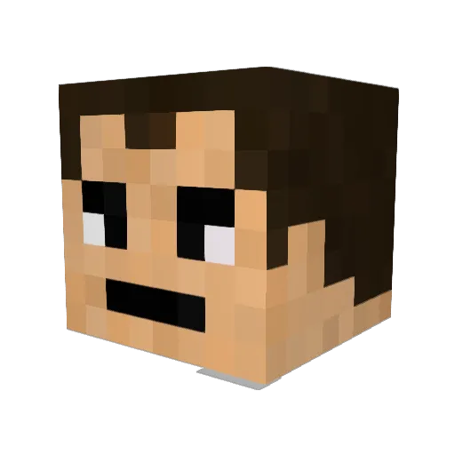 Muniz Minecraft avatar head, 3D render