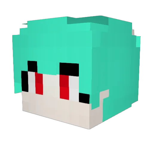 Munren Minecraft avatar head, 3D render