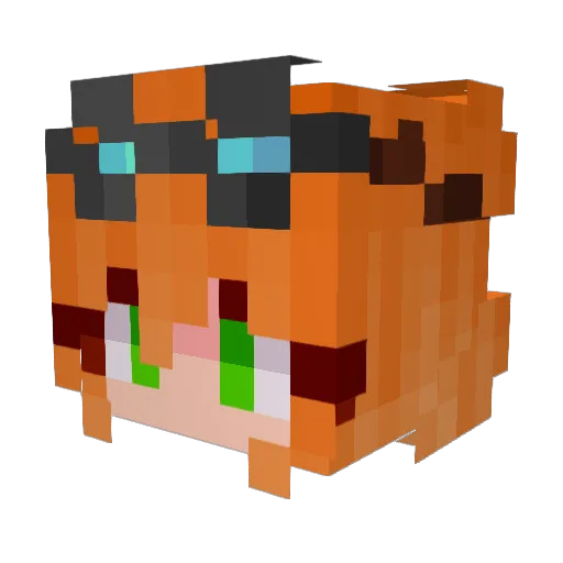 Munsi Minecraft avatar head, 3D render