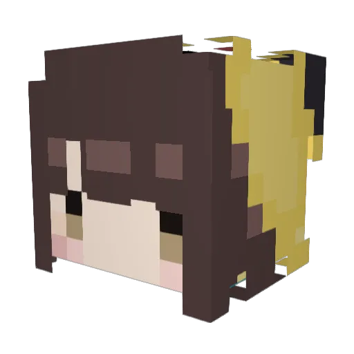 Munyyy Minecraft avatar head, 3D render