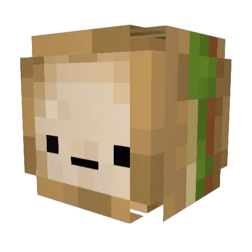 MupMup70 Minecraft avatar head, 3D render