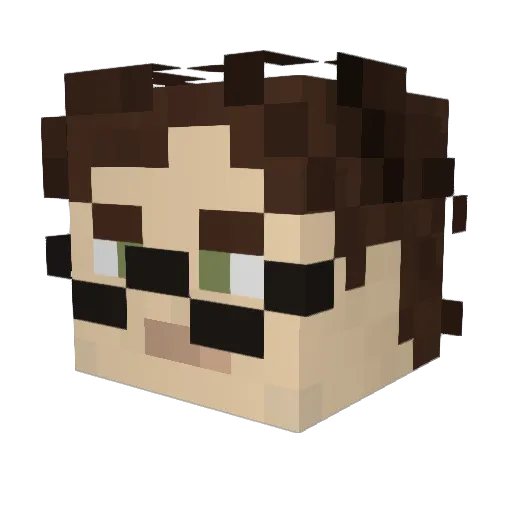 Mupapa Minecraft avatar head, 3D render