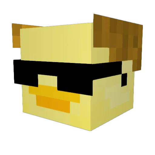 Mupfe Minecraft avatar head, 3D render